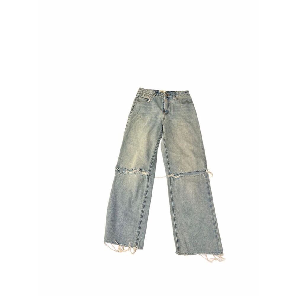 A Brand Jeans Women's Size 8 Venice Straight Leg Distressed Blue Jeans